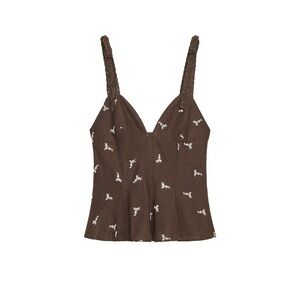 Embroidered Peplum Top